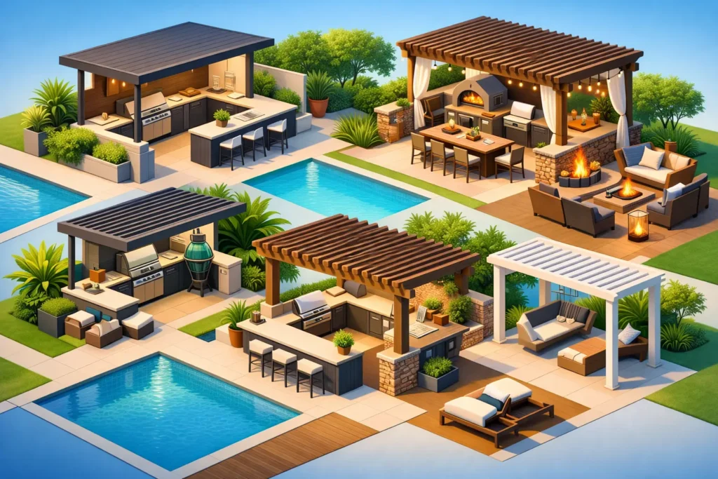 12 Outdoor Kitchen and Pergola Ideas