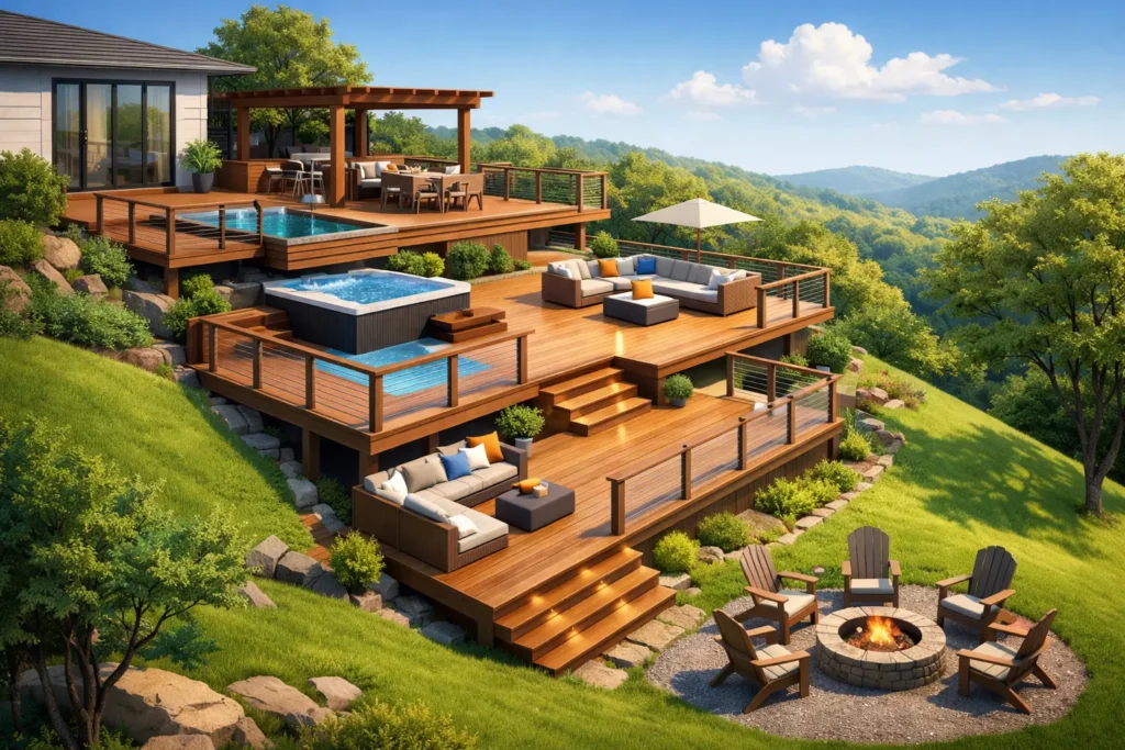 Custom Deck Builder for a Sloped Backyard
