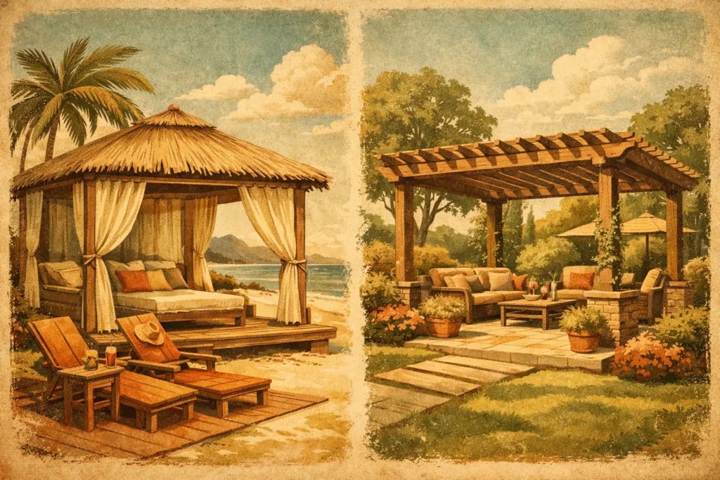 Difference Between Cabana and Pergola